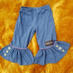 Matilda Jane blue ruffle bell bottom pants 2t